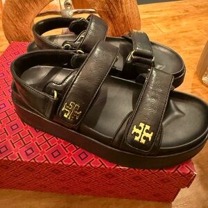 Tory Burch Kira Spirt Black Sandals